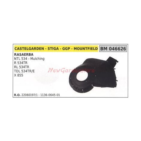 Carter de protection de courroie pour tondeuse NTL 534 mulching STIGA 046626