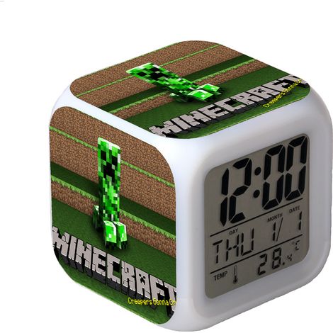 Digitaler Multifunktionswecker Minecraft-Wecker LED-Edition
