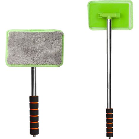 Brosse de nettoyage de pare-brise de voiture, nettoyeur de vitres en microfibre en alliage d'aluminium, rondelle rétractable pour vert (1/5)