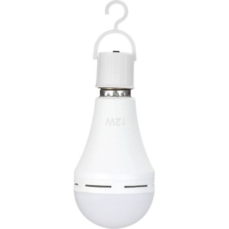 Ampoule LED de secours rechargeable multifonctionnelle 12 W (équivalent 60 W), 6 000 K, idéale pour les suspensions extérieures (camping, garden-parties, etc.) en cas de coupure de courant – Culot E26 (1/5)