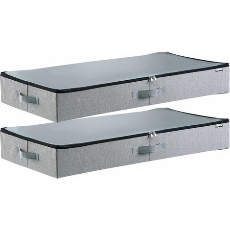 Chaussures, vêtements et couvertures, boîtes de rangement sous lit 45 L pour chambre, design pliable (1/5)