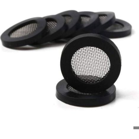 Joint pomme douche inox - 20 pièces, noir avec filtre - Rondelle, crépine pour plomberie Cuneary (1/5)