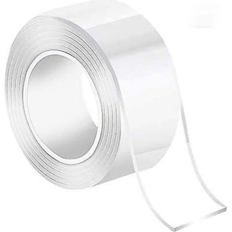 Ruban adhésif double face transparent en gel, lavable, réutilisable et sans traces, antidérapant pour usage domestique - 3 m (9,84 pi) (1/5)