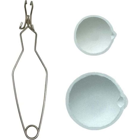 Petit ensemble de tasses et plats en céramique pour creuset de fusion avec poignée à fouet et pince 2A or argent