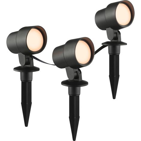 Ensemble de projecteurs à piquet intelligent Kamara RGB - Lot de 3 - avec câble de 3 mètres et prise - G40911/06