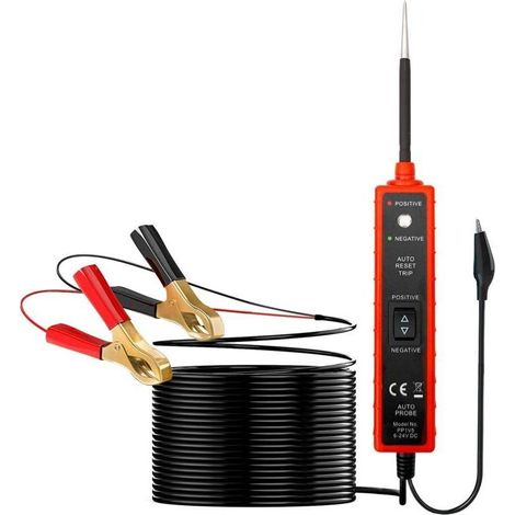 Testeur de Système Électrique Circuit Automobile DC 6-24V, Détecteur de Circuit, Analyseur de Circuit, Sonde de Puissance, Test de Continuité, Test de Court-circuit, Identification de Polarité (1/4)