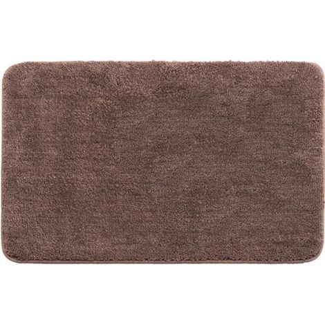 Tapis descente de bain - chenille microfibre à poils longs - Absorbe l'eau - Antidérapant - Rectangulaire (80x50cm) (1/4)