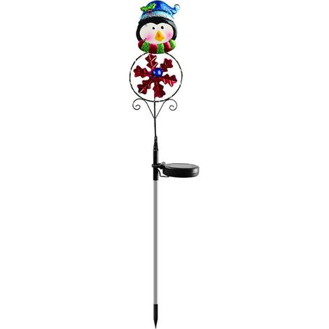 Lampe de jardin solaire étanche en forme de pingouin pour Noël, idéale pour décorer votre cour. (1/3)