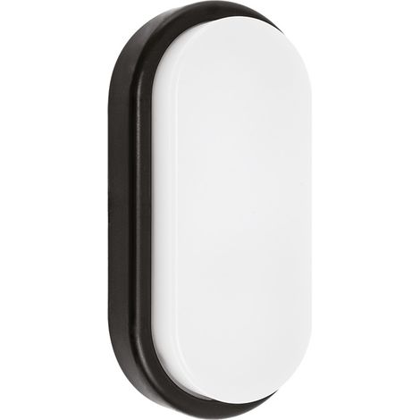 Aplique SURF ECOVISION oval IP65 1x18W LED 1200lm 6400K 120°L.10xAn.5xAl.20cm Plicarbonato (PC) Negr (1/2)