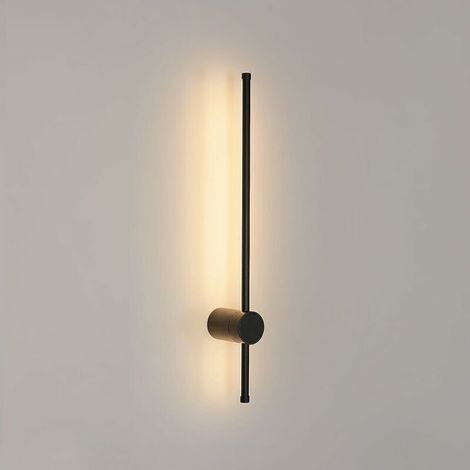 60 cm LED-Wandleuchte – 360° drehbare Wandleuchte – Warmweißes Licht für Wohn- und Schlafzimmer – Minimalistisches schwarzes Design (1/5)