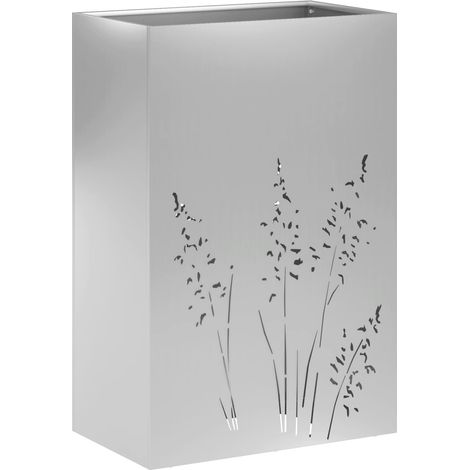 vidaXL Macetero de Jardín Plateado 50 x 30 x 75 cm Acero Galvanizado (1/2)