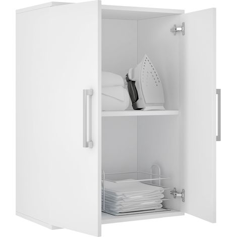 Pegane – Meuble bas de cuisine blanc 60x30x67 cm – Panneaux de particules mélaminés – 2 portes avec étagère intérieure – Fabrication espagnole
