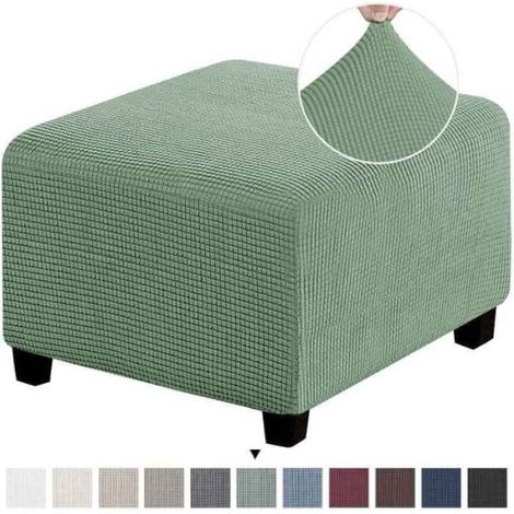 Housse de repose-pieds extensible carrée en Jacquard,3 tailles,Durable,tabouret de rangement pliant,housse de - Cyan-L[C855]