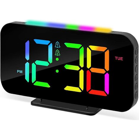 LED-Digitalwecker für Schlafzimmer mit Nachtlicht, Dual-Alarm, Schwarz (1/5)