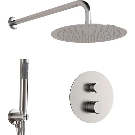 Set doccia incasso satinato con soffione 30 e kit doccia completo Gemini (1/5)