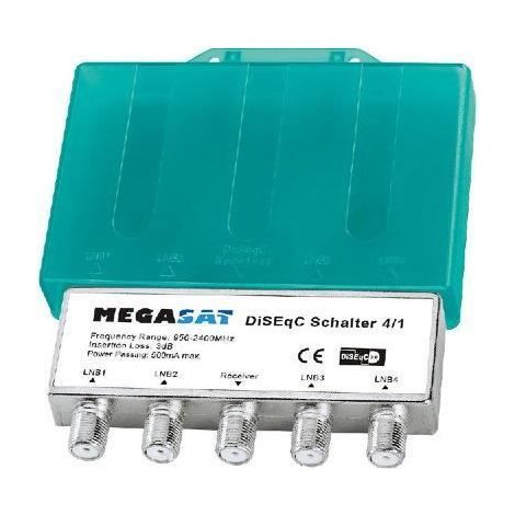Commutateur DiSEqC 4/1 - Megasat - 4 Entrées Satellites - 1 Sortie Récepteur - Full HD 3D 4K