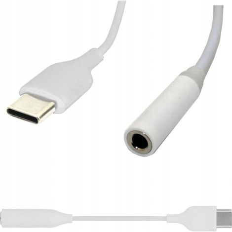 Audioadapter Klinke 3,5 mm mit DAC auf USB C Typ-C Weiß