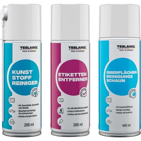 TESLANOL Kit de sprays pour l'entretien automobile, 3 pièces