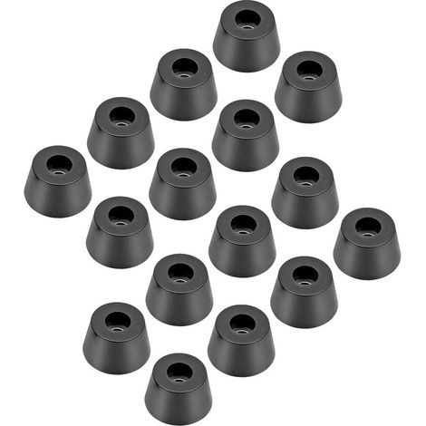Patins de protection ronds en caoutchouc noir pour pieds de meubles, tables et chaises, antidérapants, 17 x 22 x 10 mm, 50 pièces (17 x 22 x 10 mm) (1/4)