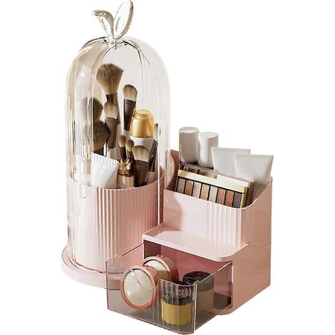 Étagère à pinceaux de maquillage rotative à 360° avec tiroir de rangement pour salon C (1/5)
