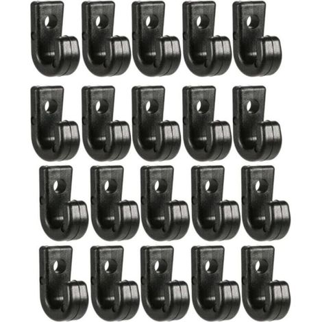 Paquete de 50 ganchos de fijación de nailon negro para kayaks y accesorios náuticos.