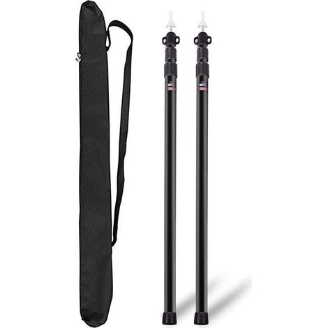 Lot de 2 Pièces Support de Tente Poteaux de Bâche Barre en Aluminium Télescopique 2.3 Mètres Voile d’Ombrage pour Camping Vacances Accessoire de Tente Auvent (1/5)