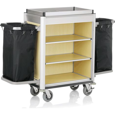 Chariot de chambre 155 x 55 x 116 cm 2 sacs à linge chants clairs bois clair ISABELLA - Was Germany (1/2)
