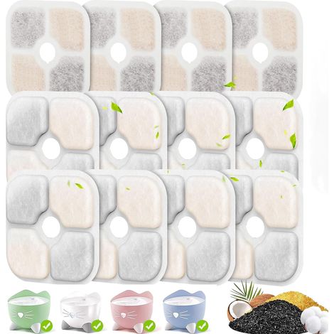 12 filtres pour abreuvoir pour chat compatibles avec l'abreuvoir pour chat Pixi 2,5 L, filtres de rechange