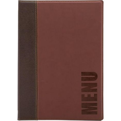 SECURIT - Porta Menu Linea Trendy - Per Caffè, Ristoranti, Bar - Similpelle - Formato A4 - 1 Doppio Inserto Incluso - Colore Bordeaux (1/4)