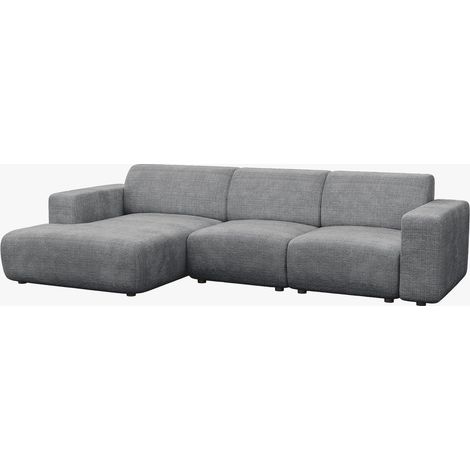 NAYVA Canapé d'angle en tissu gris - Angle gauche (1/5)