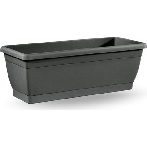 VASO fioriera CASSETTA da BALCONE Roxanne con sottovaso 40cm Veca VARI COLORI - Color: VERDE TIGLIO (1/5)