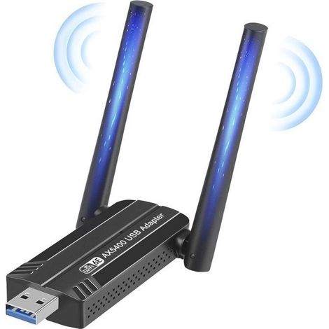 WiFi 6E 5400Mbps WLAN-Netzwerkkarte, Tri-Band-USB-Adapter für PC (2,4 GHz/5 GHz/6 GHz), Dongle kompatibel mit Windows 11/10