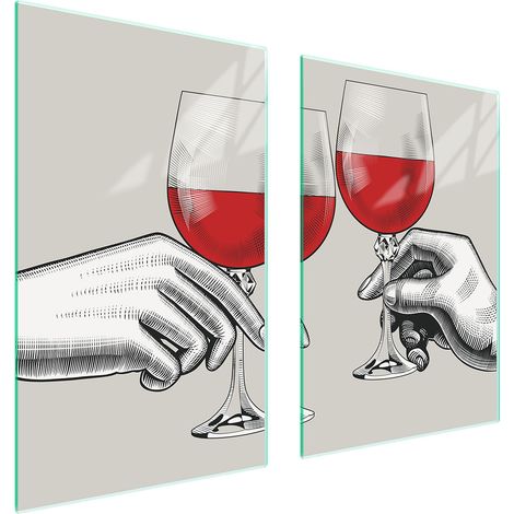GLASSCHUTZPLATTE FÜR KÜCHE 65x52 WEIN