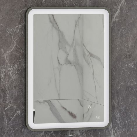 RAK Art Brushed Nickel 600mm x 800mm Soft Illuminated LED Mirror - RAKARTSFBN5002 (1/2)