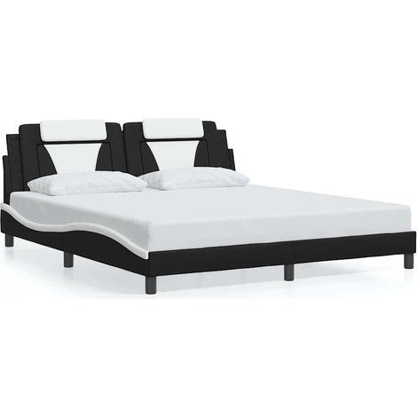 Maison Exclusive - Giroletto Viana senza Materasso Nero e Bianco 180x200 cm in Similpelle