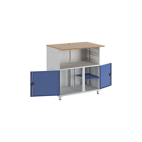 RAU  Tavolo per PC  con parete divisoria  grigio chiaro RAL