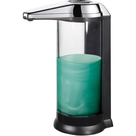 royaluxe - Distributeur de Savon Liquide Automatique Rechargeable sans Contact Fixation Murale Noire (1/5)