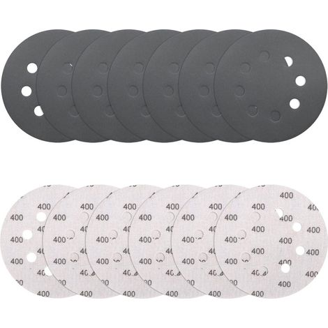 Schleifpapier 125mm Klett 70 Stück Körnung 400 Nass & Trocken 8 Loch (1/5)