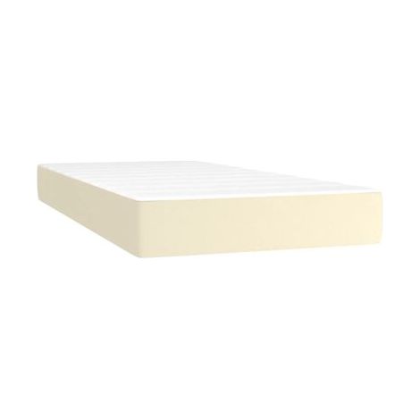 Sommier Snowco, matelas crème, 80 × 200 cm, similicuir, pour chambre, confort quotidien, assemblage rapide (1/5)