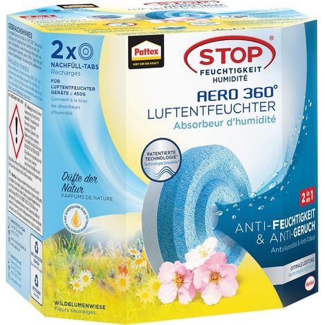 Aero 360° Tabs Nachfüllpack, réduisent l'humidité et Les Mauvaises odeurs, recharges pour Le déshumidificateur Aero 360°, Pack de 2 (2x450g) (1/5)