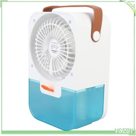 KZQ Tragbarer digitaler Ventilator mit Nebelfunktion, einstellbarer Geschwindigkeit, leiser Mini-Kühler (1/3)