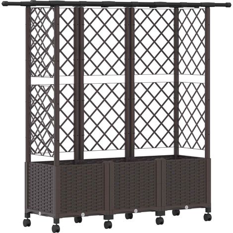 Maison Exclusive - Hochbeet mit Rankgitter und Dach Braun 163,5 x (1/5)