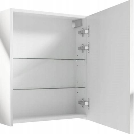 Armoire de salle de bain suspendue Salsa avec miroir, blanche, 60 x 50 x 15 cm (1/3)