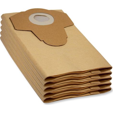 Parkside – Sacchetti filtro in carta ad alte prestazioni da 20 l – Confezione da 5 per aspirapolvere a secco e a umido – Ottimizza la potenza di aspirazione (1/5)