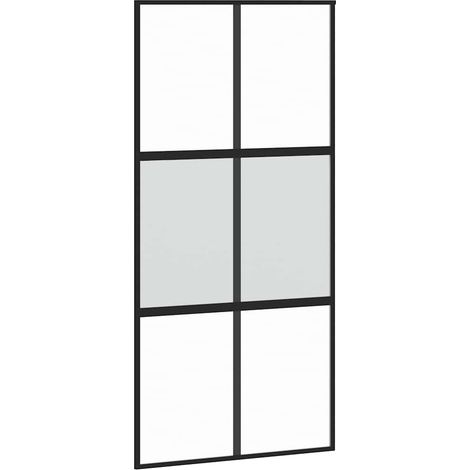 Maison Exclusive - Schiebetür Schwarz 102,5x205 cm Hartglas und A