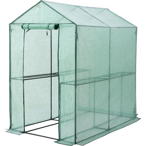 Serre de jardin en plastique 2,23 m² – 4 étagères – Porte enroulable – 190 x 186 x 120 cm – Idéale pour légumes, tomates et plantes (1/5)