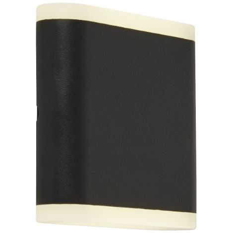Searchlight Outdoor Led Up Down Applique Murale - Noir Mat Avec Diffuseur Givré (1/3)