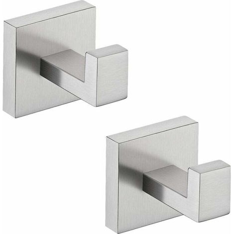Wandmontierte Handtuchhaken für Badezimmer, Edelstahl SUS304, Haken, Küchenhaken, 2 Stück, gebürstete Oberfläche (1/5)