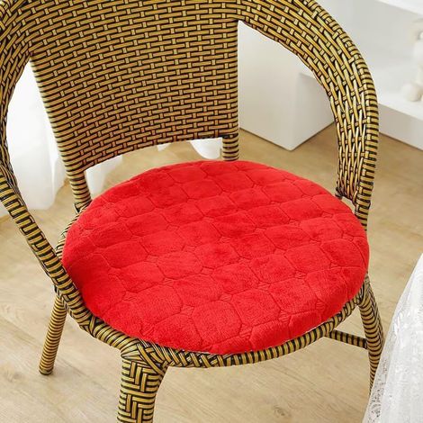 Générique Coussin Rond 45x45 CM Rouge, Velours Galette de Chaise avec Fermeture éclair, Lavables et Antidérapantes, Rond Coussins pour Chaises de Jardin Salle à Manger, Cuisine, Bureau
