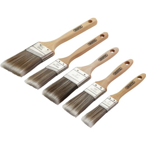 Draper 5-Piece Professional Wood Handle Paint Brush Set for Interior and Exterior Painting